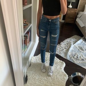 Topshop High Rise Skinny Jeans